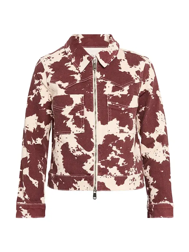 Rails Women's Trabuco Cow-Printed Stretch-Cotton Jacket - Cowgirl