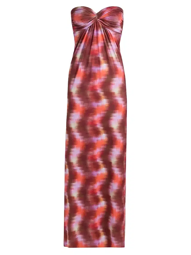 MISA Los Angeles Women's Katrine Strapless Maxi Dress - Pixelated Wave