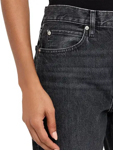 Frame Women's The Hang Mid-Rise Wide-Leg Crop Jeans - Black - Size 28 | Thumbnail 5 Frame Women's The Hang Mid-Rise Wide-Leg Crop Jeans - Black - Size 28 | Thumbnail 5
