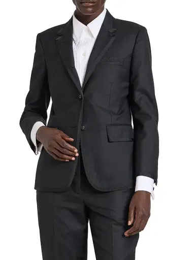 Thom Browne Women's Classic Wool Twill Sport Coat - Black - Size 0 | Thumbnail 3 Thom Browne Women's Classic Wool Twill Sport Coat - Black - Size 0 | Thumbnail 3