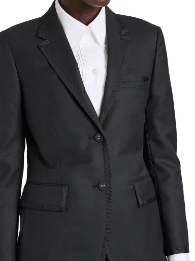Thom Browne Women's Classic Wool Twill Sport Coat - Black - Size 0 | Thumbnail 6 Thom Browne Women's Classic Wool Twill Sport Coat - Black - Size 0 | Thumbnail 6
