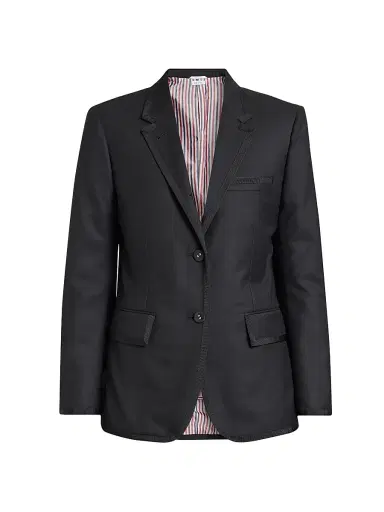 Thom Browne Women's Classic Wool Twill Sport Coat - Black - Size 0 | Thumbnail 1 Thom Browne Women's Classic Wool Twill Sport Coat - Black - Size 0 | Thumbnail 1
