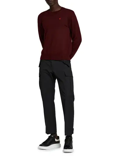 McQueen Men's Wool Crewneck Sweater - Oxblood Fiery Red | Thumbnail 2