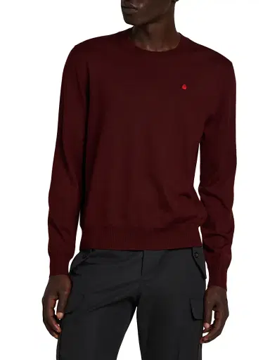 McQueen Men's Wool Crewneck Sweater - Oxblood Fiery Red | Thumbnail 3