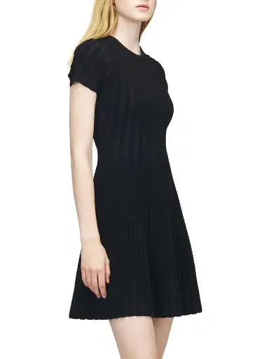 McQueen Women's Rib-Knit Chenille Minidress - Black | Thumbnail 4