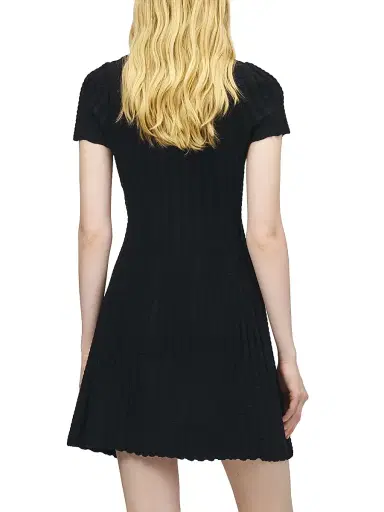 McQueen Women's Rib-Knit Chenille Minidress - Black | Thumbnail 5
