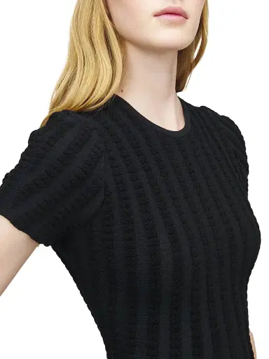 McQueen Women's Rib-Knit Chenille Minidress - Black | Thumbnail 6