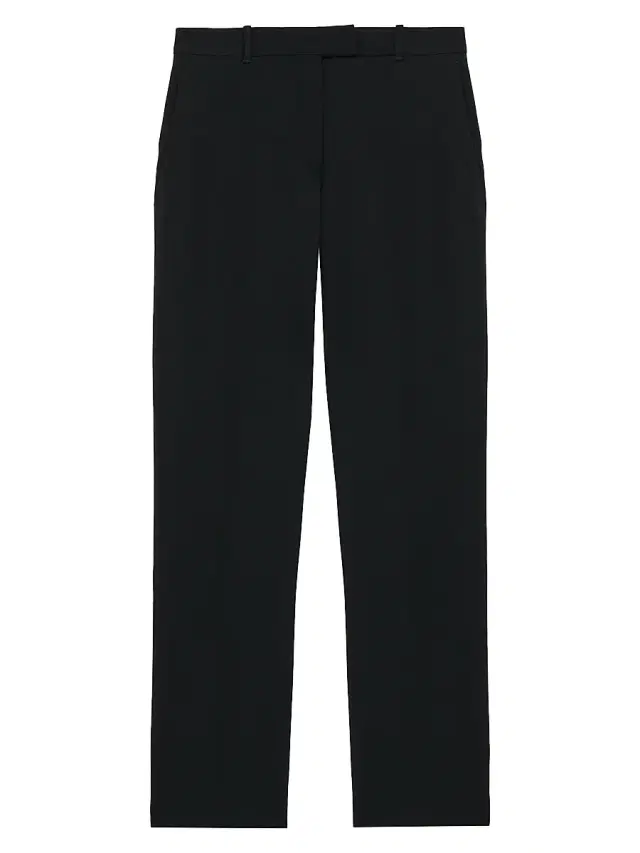 Women's Wool Crop Trousers - Black
