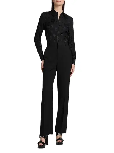 Alexander McQueen Women's Skull Slim-Fit Shirt - Black | Thumbnail 2 Alexander McQueen Women's Skull Slim-Fit Shirt - Black | Thumbnail 2