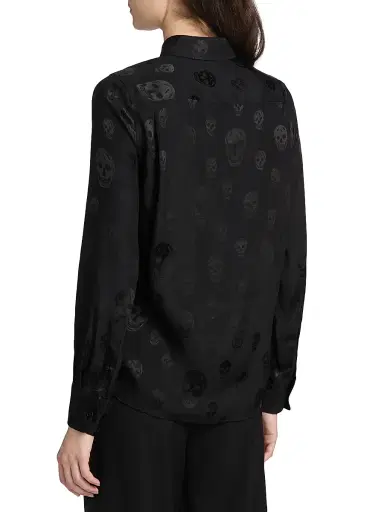 Alexander McQueen Women's Skull Slim-Fit Shirt - Black | Thumbnail 5 Alexander McQueen Women's Skull Slim-Fit Shirt - Black | Thumbnail 5