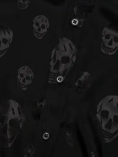 Alexander McQueen Women's Skull Slim-Fit Shirt - Black | Thumbnail 7 Alexander McQueen Women's Skull Slim-Fit Shirt - Black | Thumbnail 7