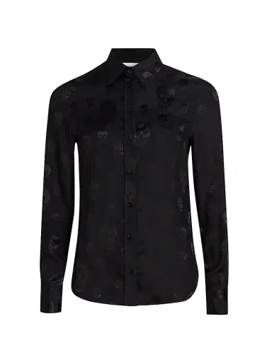 Alexander McQueen Women's Skull Slim-Fit Shirt - Black | Thumbnail 1 Alexander McQueen Women's Skull Slim-Fit Shirt - Black | Thumbnail 1