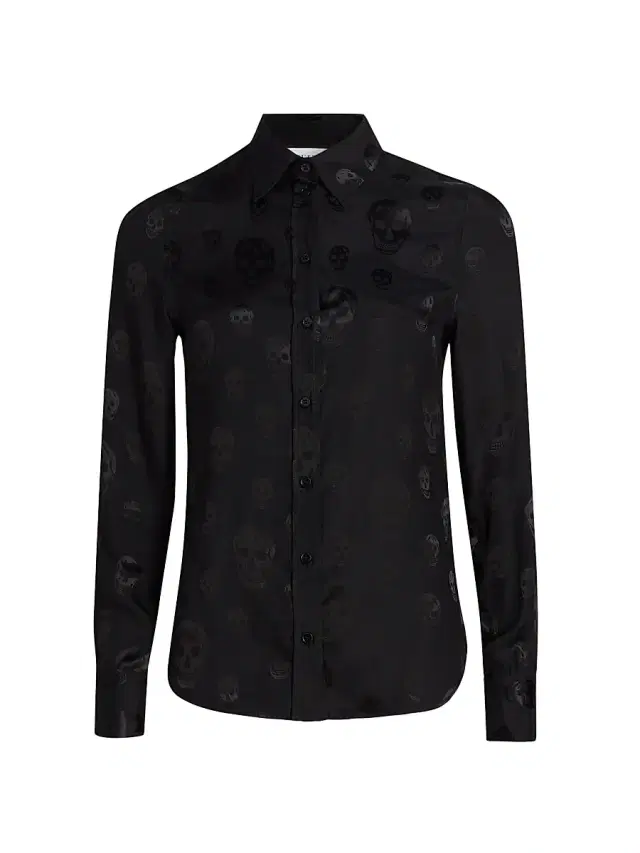 Women's Skull Slim-Fit Shirt - Black