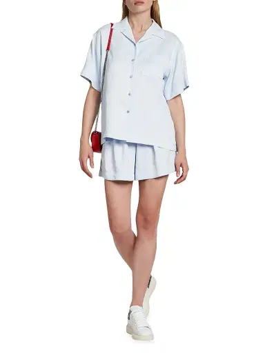 Alexander McQueen Women's Skull Fluid Satin Shorts | Thumbnail 2 Alexander McQueen Women's Skull Fluid Satin Shorts | Thumbnail 2