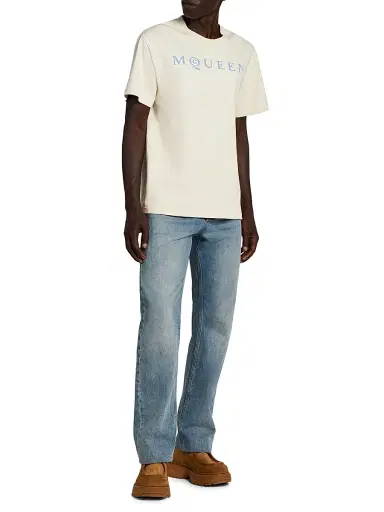 Alexander McQueen Men's Francis Straight-Leg Jeans - Blue Washed - Size 44 | Thumbnail 2