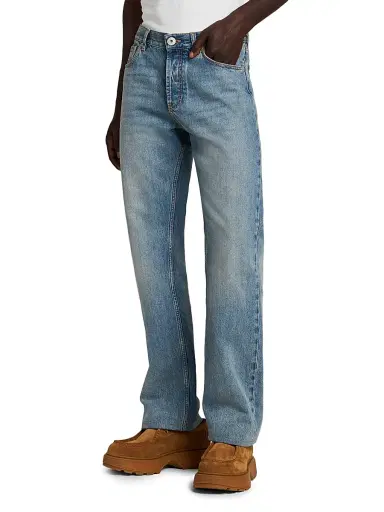Alexander McQueen Men's Francis Straight-Leg Jeans - Blue Washed - Size 44 | Thumbnail 4