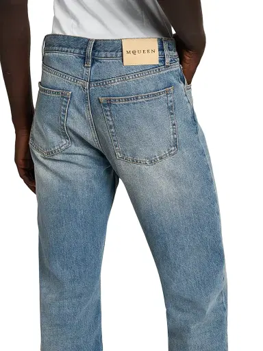 Alexander McQueen Men's Francis Straight-Leg Jeans - Blue Washed - Size 44 | Thumbnail 6