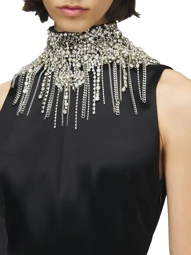 McQueen Women's Embellished Satin Gown - Black | Thumbnail 4