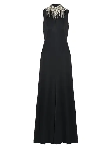 McQueen Women's Embellished Satin Gown - Black | Thumbnail 1