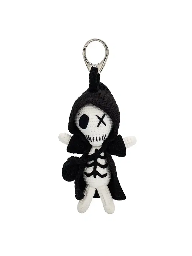 McQueen Women's Avant-Garde Crochet Charm - Black White Silver