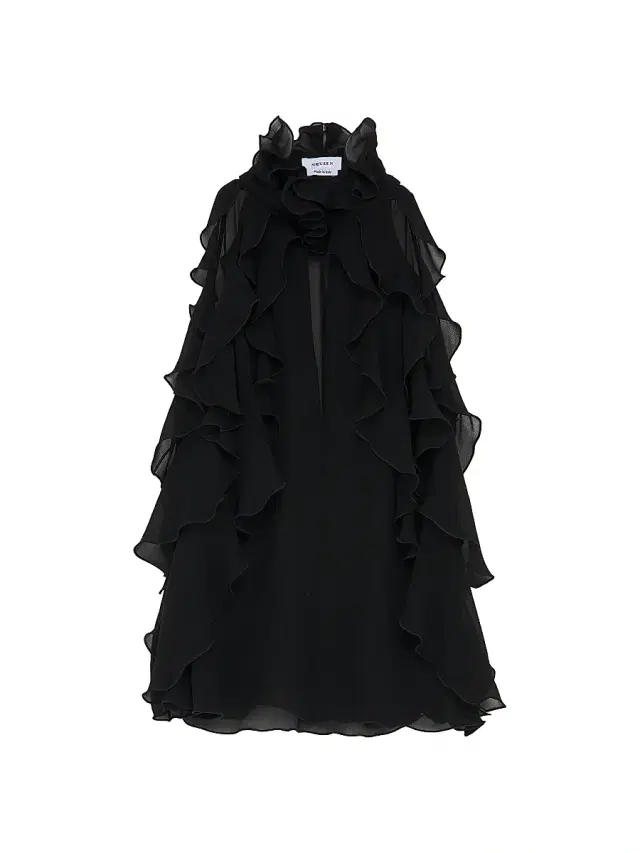 Women's Ruffled Sleeveless Silk Top - Black