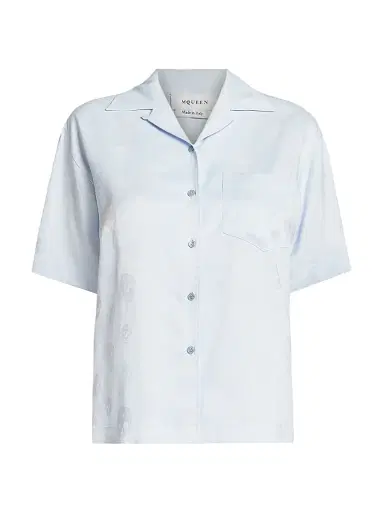 Alexander McQueen Women's Skull Fluid Satin Shirt | Thumbnail 1 Alexander McQueen Women's Skull Fluid Satin Shirt | Thumbnail 1