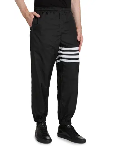 Thom Browne Men's Ripstop Nylon Track Pants - Black - Size XXL | Thumbnail 4