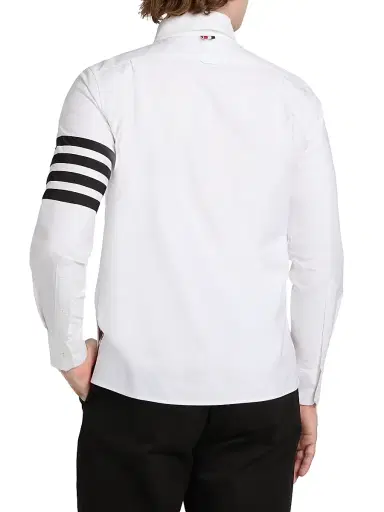 Thom Browne Men's Four-Bar Cotton Oxford Shirt - White | Thumbnail 5 Thom Browne Men's Four-Bar Cotton Oxford Shirt - White | Thumbnail 5
