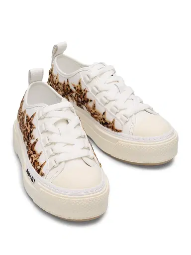 Amiri Women's Stars Court Appliqué Low-Top Leather Sneakers - Dark Brown | Thumbnail 4 Amiri Women's Stars Court Appliqué Low-Top Leather Sneakers - Dark Brown | Thumbnail 4