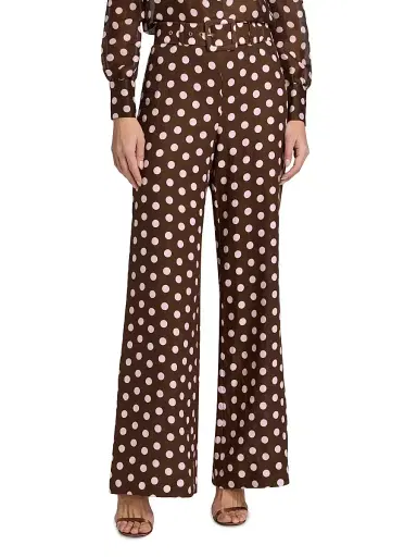 Cara Cara Women's Mayflower Polka Dot Linen Pants - Joelle Dot Brown - Size 12 | Thumbnail 3