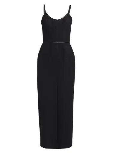 Thom Browne Women's Satin-Trim Wool Tank Maxi Dress | Thumbnail 1 Thom Browne Women's Satin-Trim Wool Tank Maxi Dress | Thumbnail 1