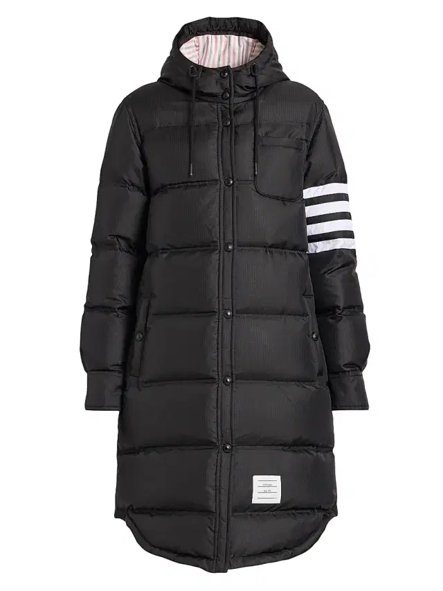 Thom Browne Women's Four-Stripe Hooded Down Coat - Black