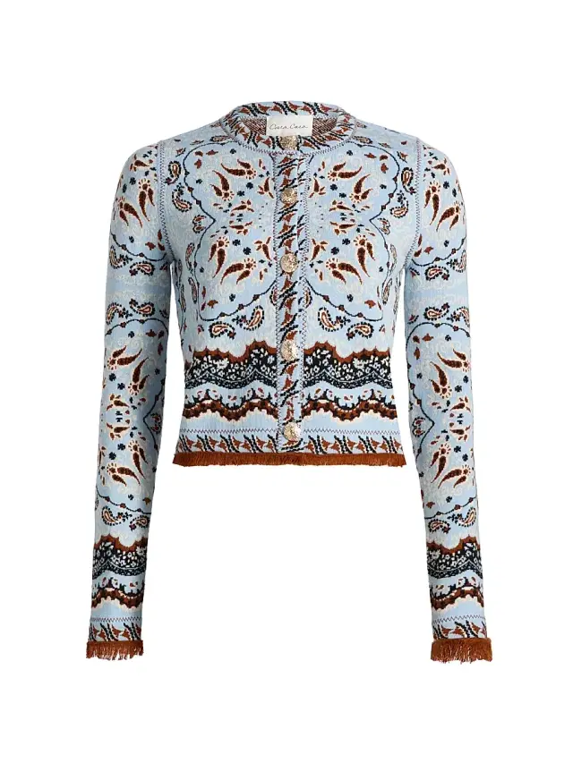 Women's Livi Paisley Wool-Cotton Knit Jacket - Paisley Scarf