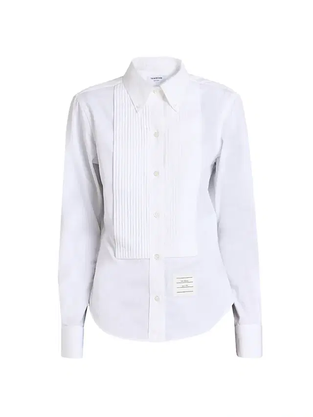 Women's Poplin Cotton Pleated Bib Shirt - White