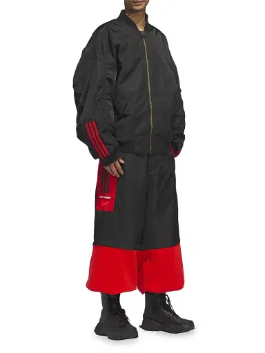 Adidas Men's x Willy Chavarria Satin Oversized Bomber Jacket - Black - Size Large | Thumbnail 2