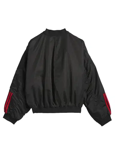 Adidas Men's x Willy Chavarria Satin Oversized Bomber Jacket - Black - Size Large | Thumbnail 3