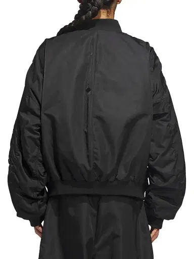 Adidas Men's x Willy Chavarria Satin Oversized Bomber Jacket - Black - Size Large | Thumbnail 5