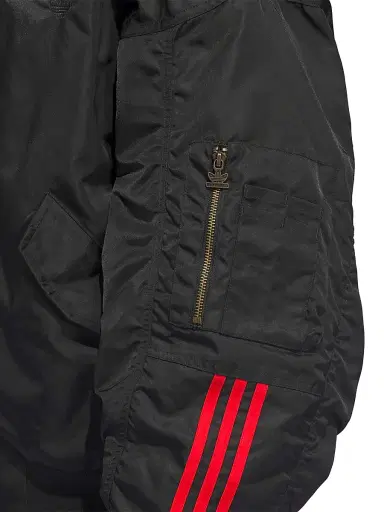 Adidas Men's x Willy Chavarria Satin Oversized Bomber Jacket - Black - Size Large | Thumbnail 7