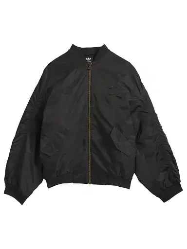 Adidas Men's x Willy Chavarria Satin Oversized Bomber Jacket - Black - Size Large | Thumbnail 1