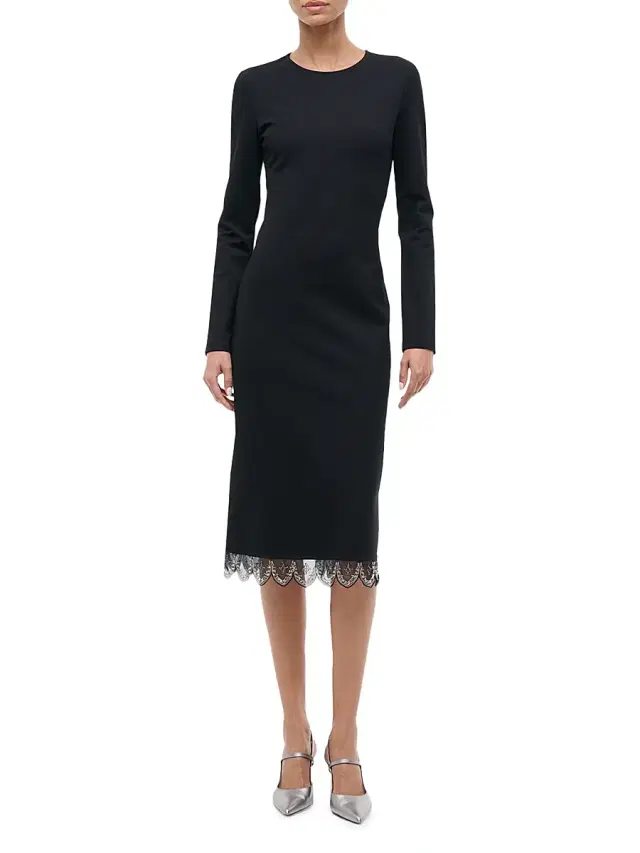 Staud Women's Hunter Beaded Crepe Midi-Dress - Black