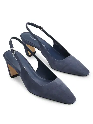 Stuart Weitzman Women's Stassi 50MM Suede Slingback Pumps | Thumbnail 2 Stuart Weitzman Women's Stassi 50MM Suede Slingback Pumps | Thumbnail 2