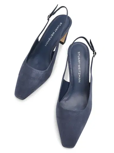 Stuart Weitzman Women's Stassi 50MM Suede Slingback Pumps | Thumbnail 4 Stuart Weitzman Women's Stassi 50MM Suede Slingback Pumps | Thumbnail 4