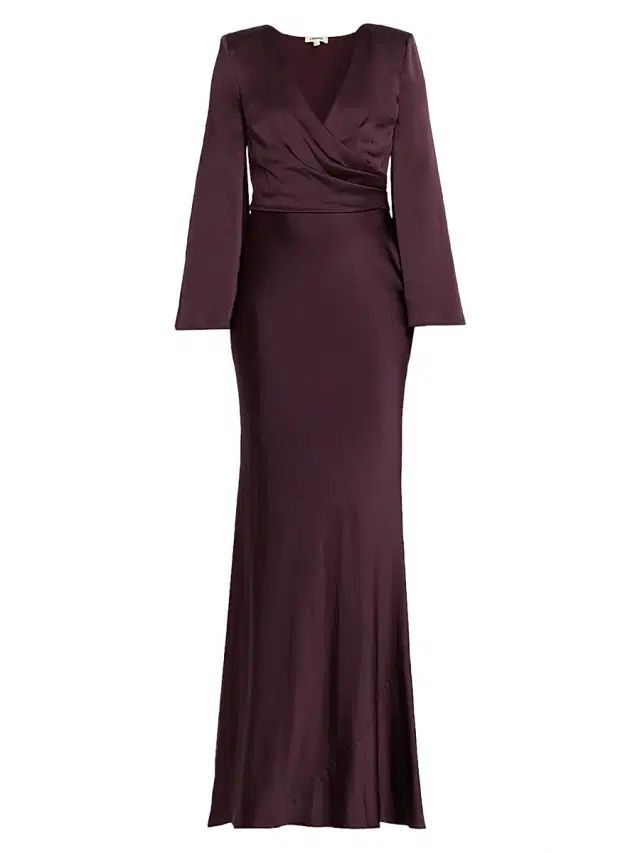 L'AGENCE Women's Manon Satin Maxi Dress - Dark Malbec