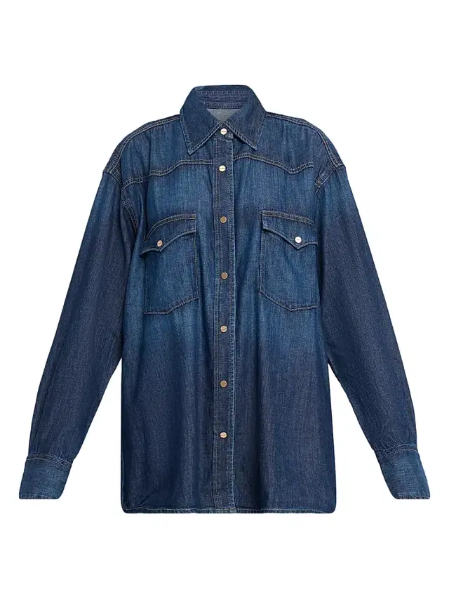 Women's OG Ranchers Oversized Denim Shirt - Dark Wash