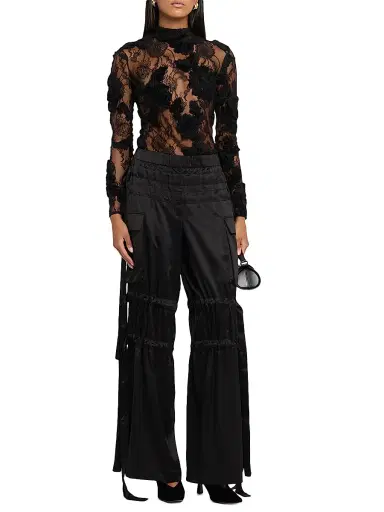 Aknvas Women's Odin Satin Cargo Trousers - Black - Size 12 | Thumbnail 2 Aknvas Women's Odin Satin Cargo Trousers - Black - Size 12 | Thumbnail 2
