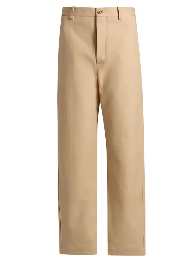WARDROBE.NYC Women's Drill Twill Cotton Straight-Leg Trousers - Khaki