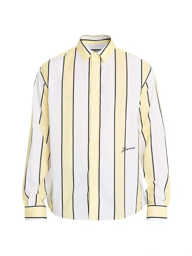 Jacquemus Men's Simon Striped Cotton Sport Shirt - Navy