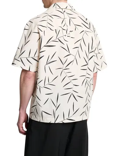Jacquemus Men's Fonccio Printed Cotton Poplin Camp Shirt - White - Size 42 | Thumbnail 4