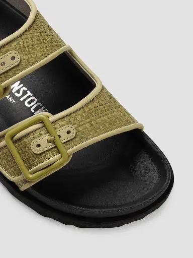 Birkenstock Women's Milano Dual-Buckle Raffia Slingback Sandals - Olive - Size 7 | Thumbnail 2 Birkenstock Women's Milano Dual-Buckle Raffia Slingback Sandals - Olive - Size 7 | Thumbnail 2