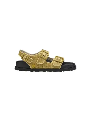 Birkenstock Women's Milano Dual-Buckle Raffia Slingback Sandals - Olive - Size 7 | Thumbnail 1 Birkenstock Women's Milano Dual-Buckle Raffia Slingback Sandals - Olive - Size 7 | Thumbnail 1